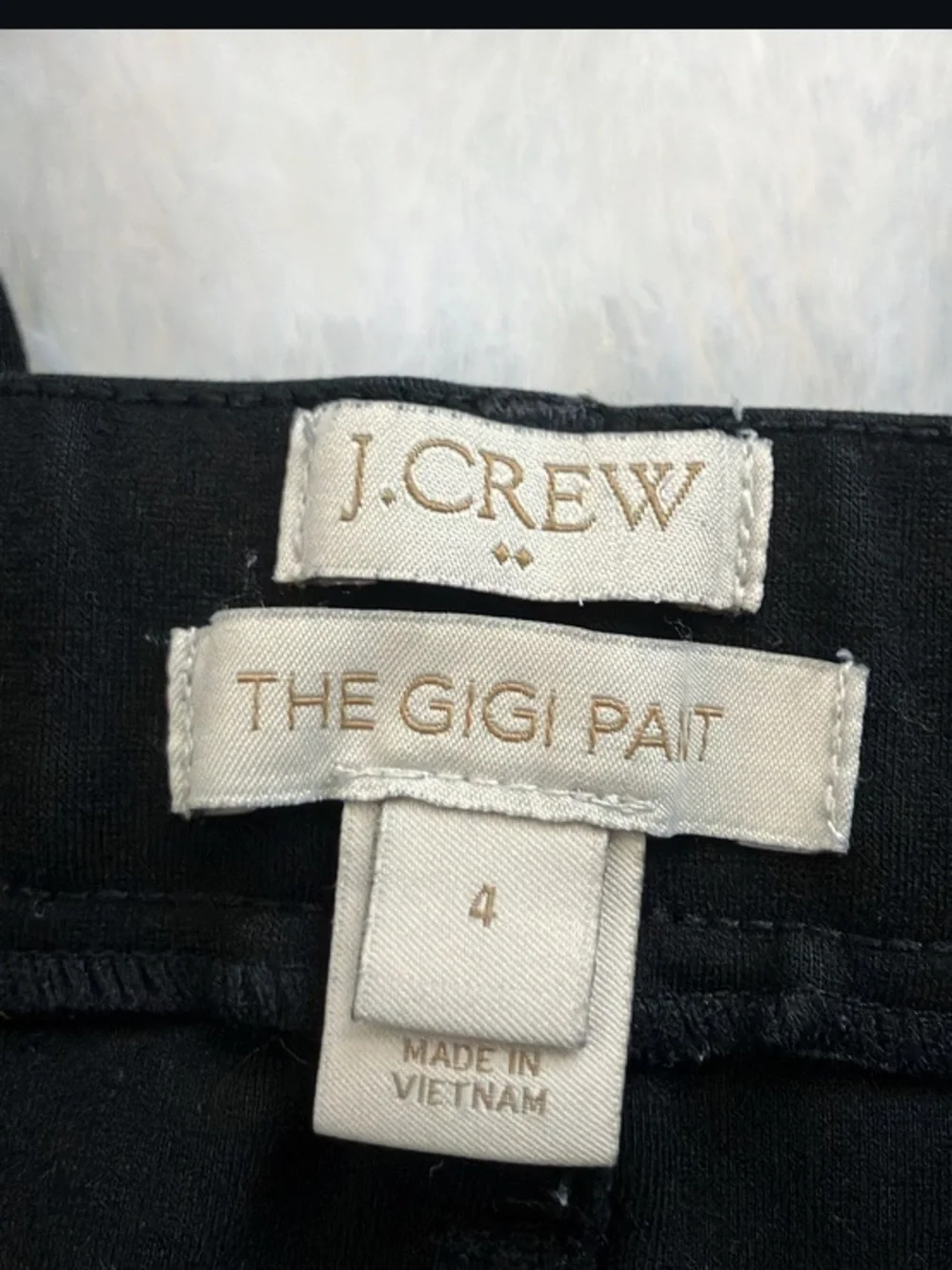 Like New J. Crew Black Gigi Pants, size 4